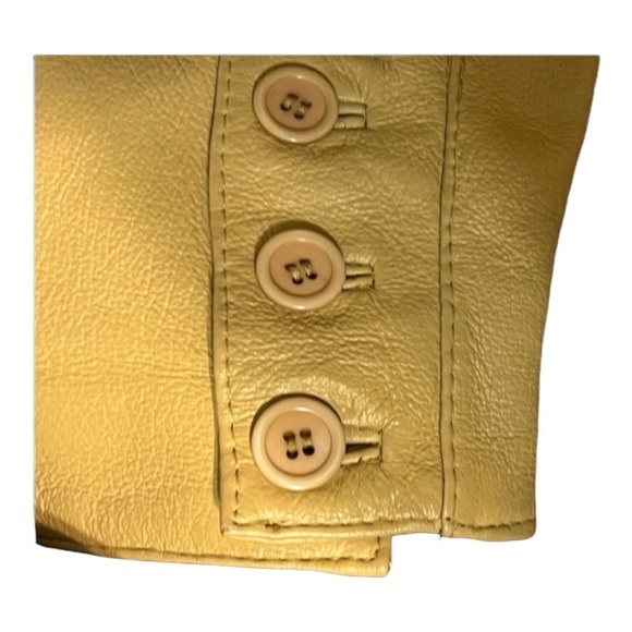 Metrostyle Genuine Leather Blazer Yellow Plus-Size Single-Breasted Jacket 20T - Picture 6 of 7